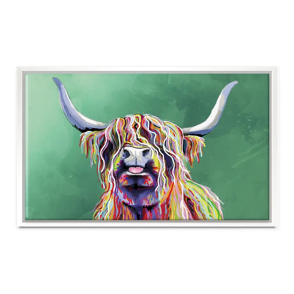 Colourful Highland Cow Oversized Canvas Print Colourful Highland Cow Oversized Canvas Print wall art product Independent