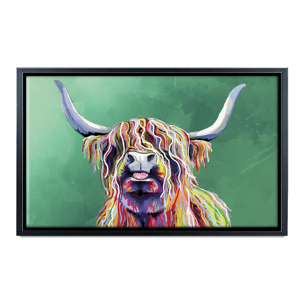 Colourful Highland Cow Oversized Canvas Print Colourful Highland Cow Oversized Canvas Print wall art product Independent