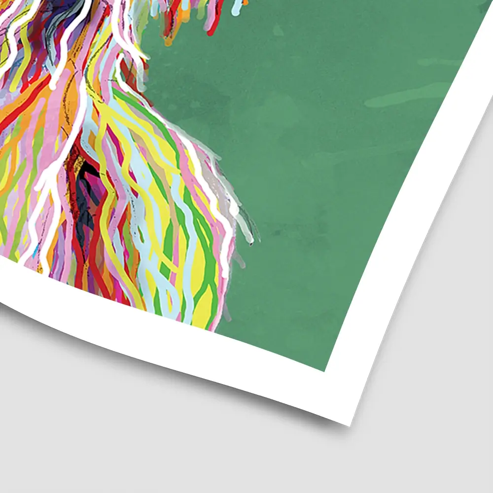 Colourful Highland Cow Square Art Print Colourful Highland Cow Square Art Print wall art product Art Print Shop
