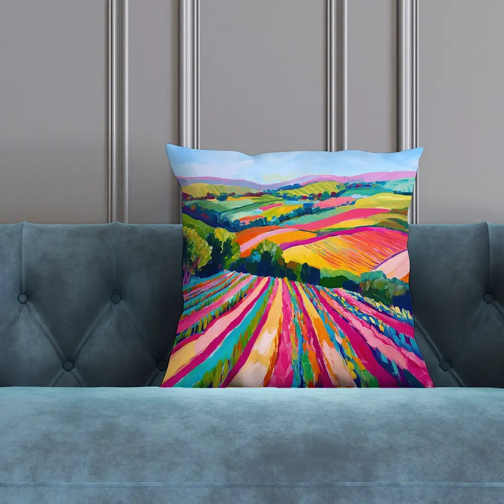 Colourful Hills Cushion Colourful Hills Cushion wall art product Tanya Ocean
