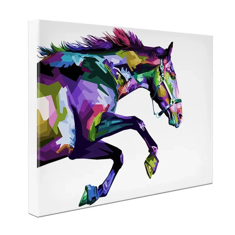Colourful Horse Running Canvas Print Colourful Horse Running Canvas Print wall art product rainbow zoo / Shutterstock