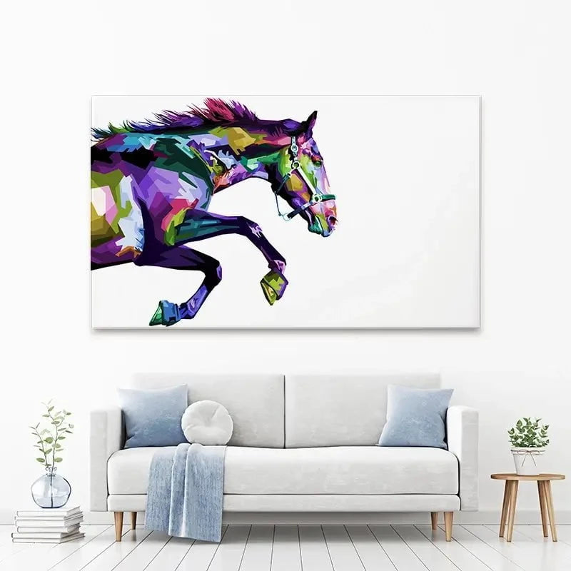Colourful Horse Running Canvas Print Colourful Horse Running Canvas Print wall art product rainbow zoo / Shutterstock