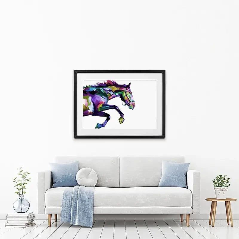 Colourful Horse Running Framed Art Print Colourful Horse Running Framed Art Print wall art product rainbow zoo / Shutterstock