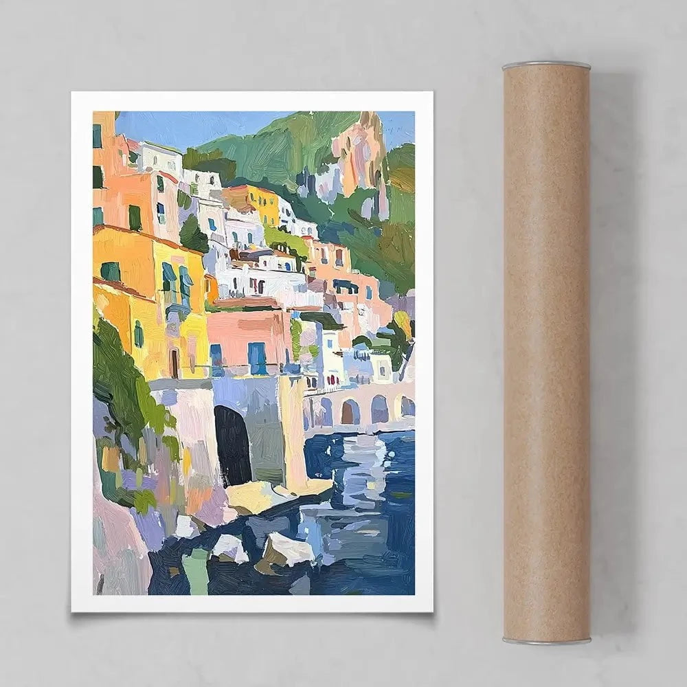 Colourful Italian Coast 2 Art Print Colourful Italian Coast 2 Art Print wall art product RileyB - Independent