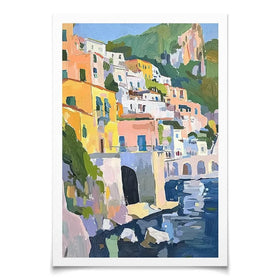 Colourful Italian Coast 2 Art Print Colourful Italian Coast 2 Art Print wall art product RileyB - Independent