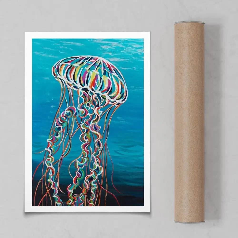 Colourful Jellyfish Art Print Colourful Jellyfish Art Print wall art product Carolee Vitaletti