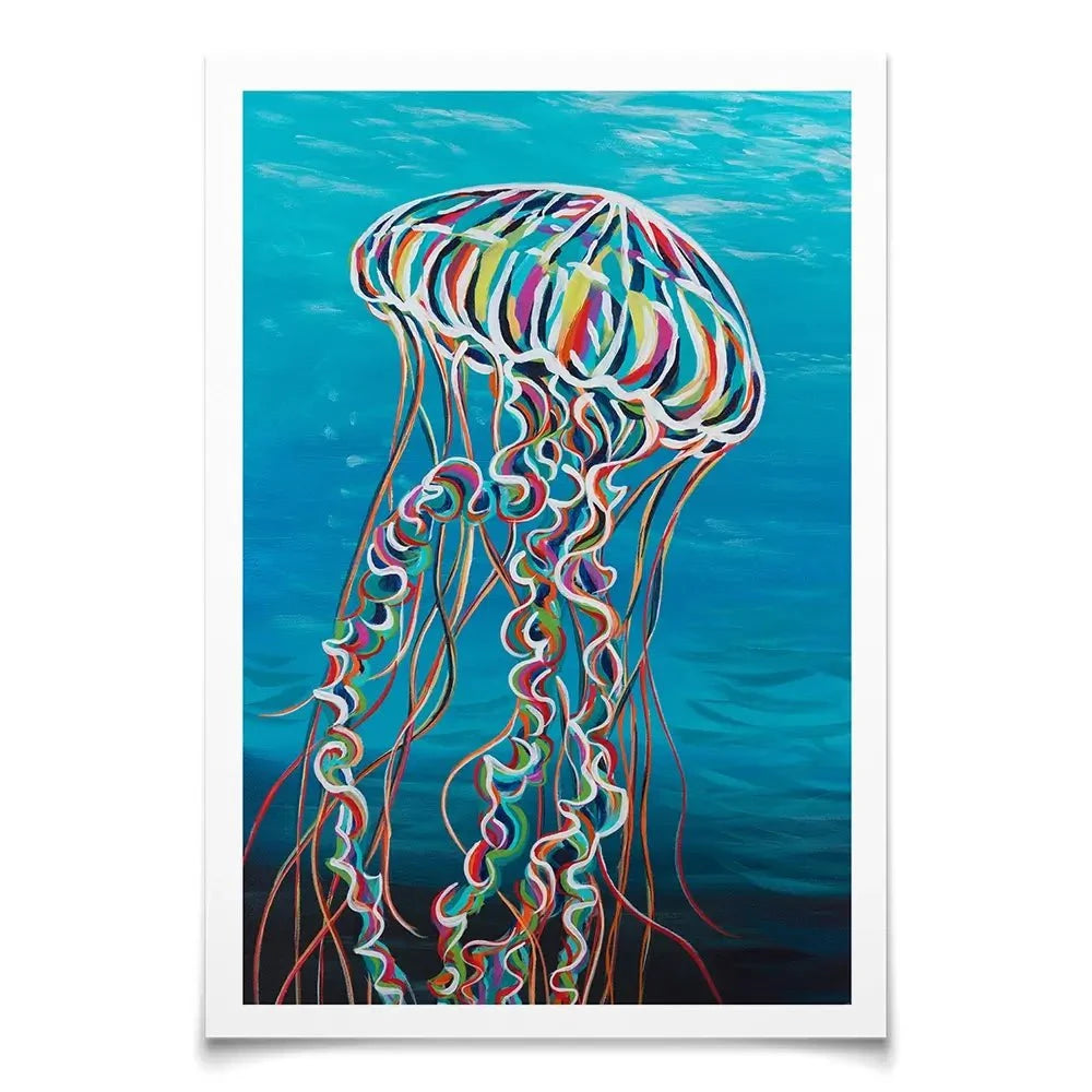 Colourful Jellyfish Art Print Colourful Jellyfish Art Print wall art product Carolee Vitaletti