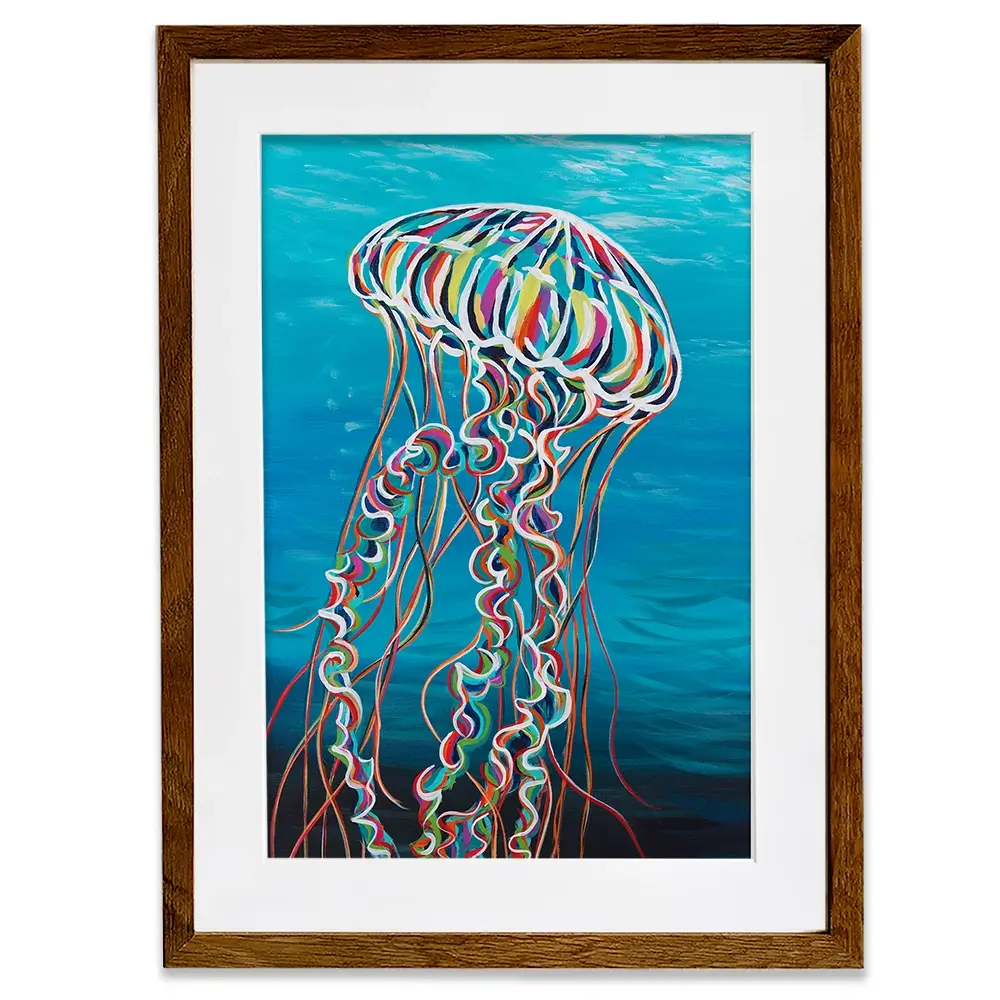Colourful Jellyfish Framed Art Print Colourful Jellyfish Framed Art Print wall art product Carolee Vitaletti