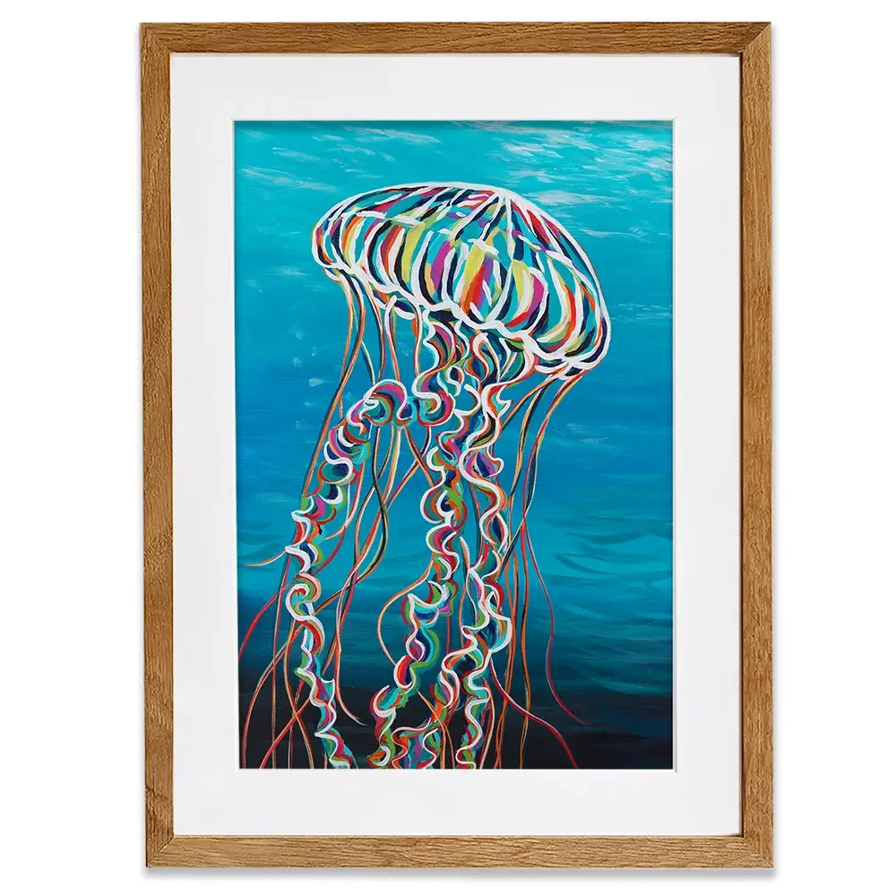 Colourful Jellyfish Framed Art Print Colourful Jellyfish Framed Art Print wall art product Carolee Vitaletti
