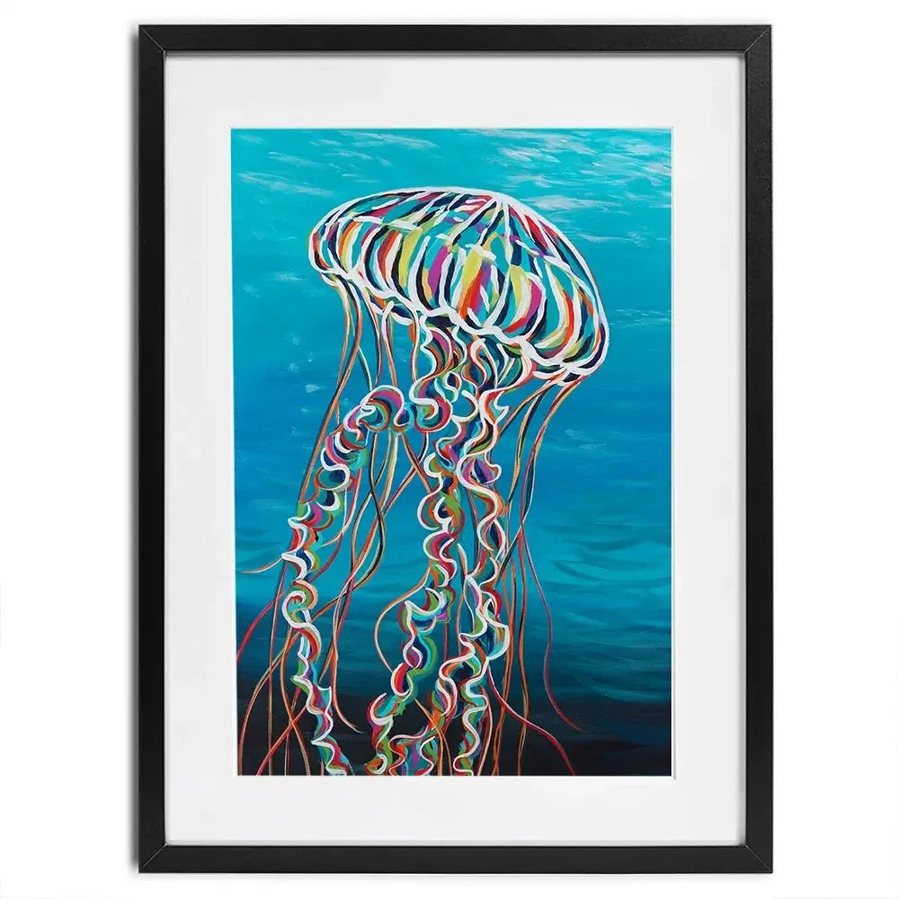 Colourful Jellyfish Framed Art Print Colourful Jellyfish Framed Art Print wall art product Carolee Vitaletti