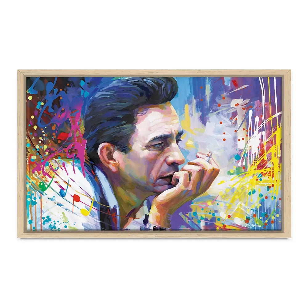 Colourful Johnny Cash Canvas Print Colourful Johnny Cash Canvas Print wall art product Leon Devenice