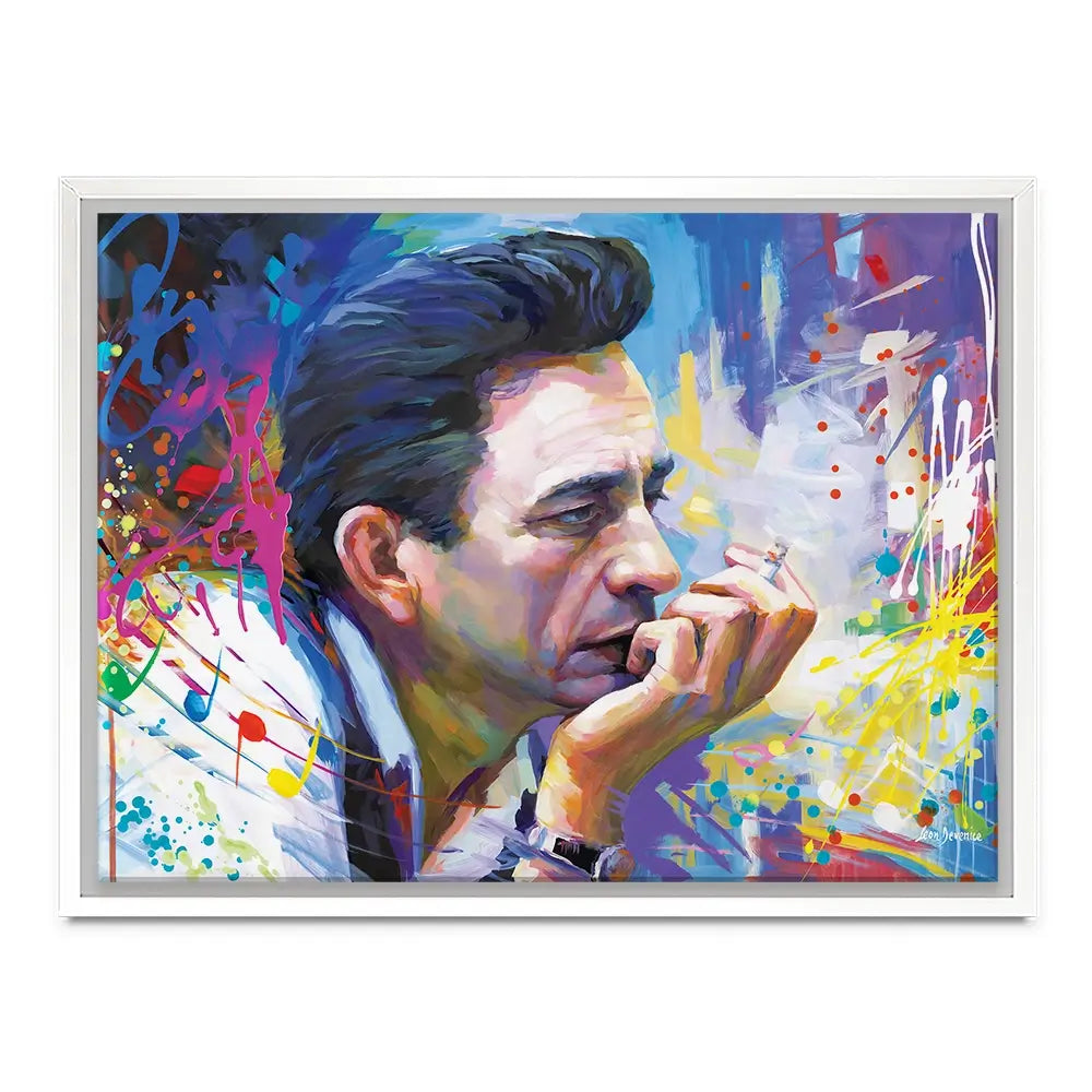 Colourful Johnny Cash Canvas Print Colourful Johnny Cash Canvas Print wall art product Leon Devenice