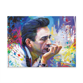Colourful Johnny Cash Canvas Print Colourful Johnny Cash Canvas Print wall art product Leon Devenice