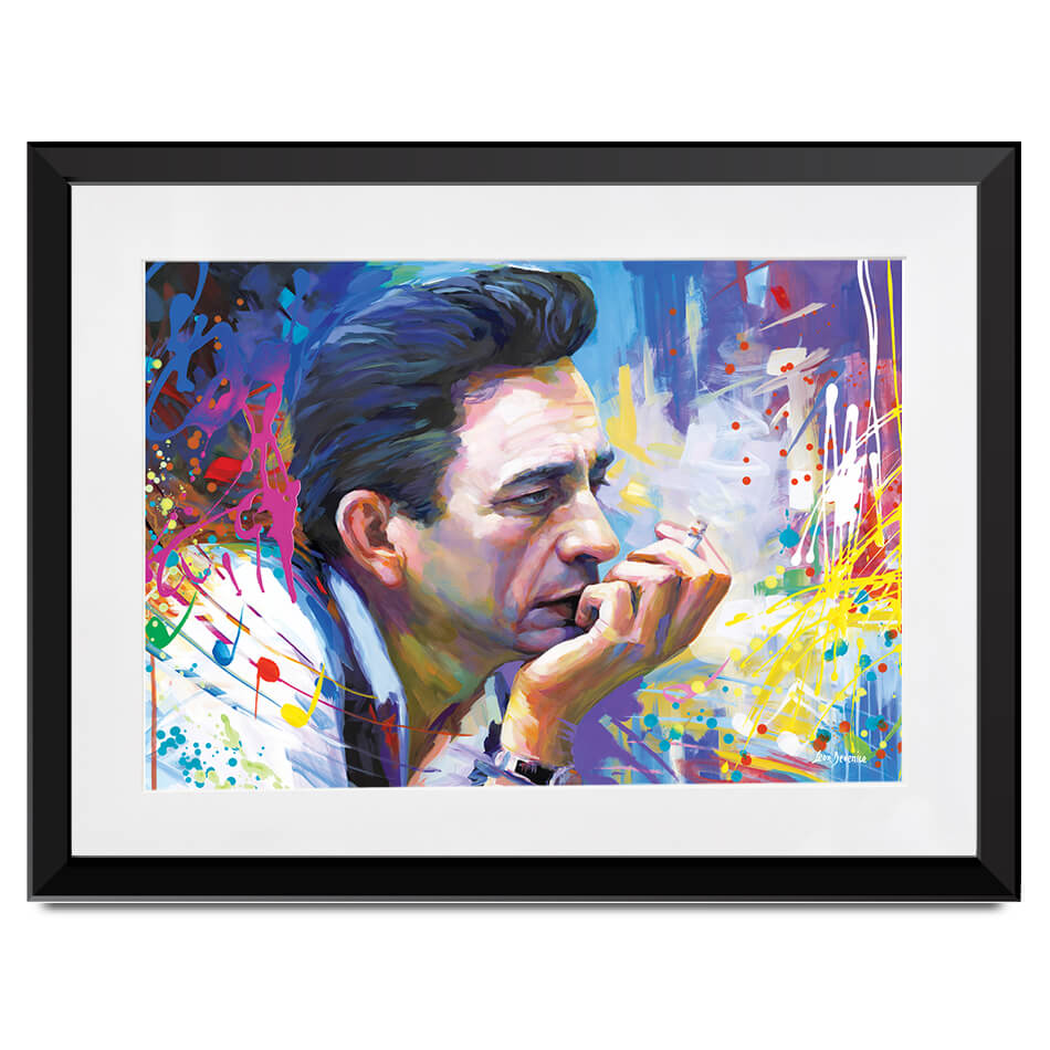 Colourful Johnny Cash Framed Art Print Colourful Johnny Cash Framed Art Print wall art product Leon Devenice