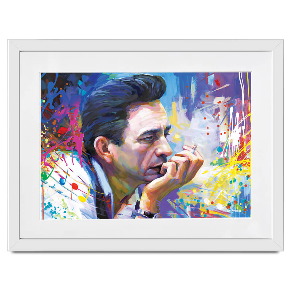 Colourful Johnny Cash Framed Art Print Colourful Johnny Cash Framed Art Print wall art product Leon Devenice