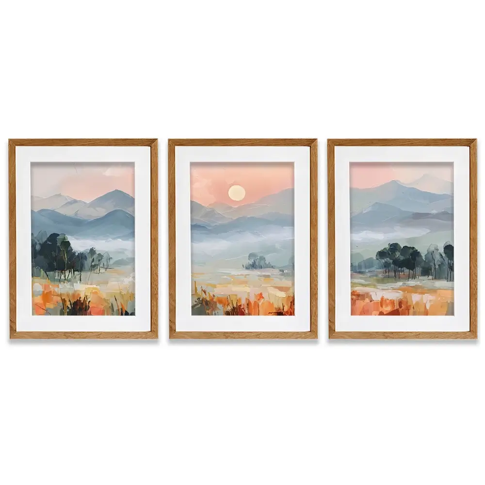 Colourful Land Framed Art Print Trio Colourful Land Framed Art Print Trio wall art product IAmHomeStudio