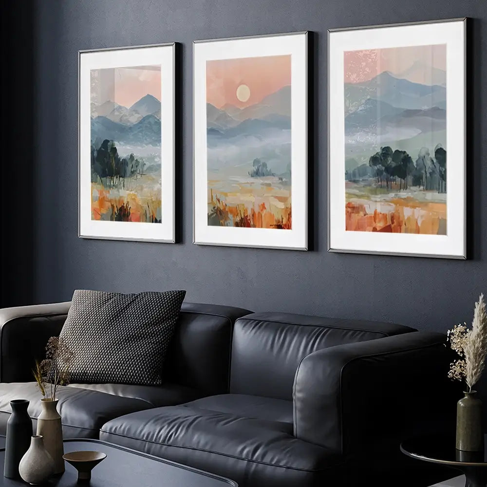 Colourful Land Framed Art Print Trio Colourful Land Framed Art Print Trio wall art product IAmHomeStudio