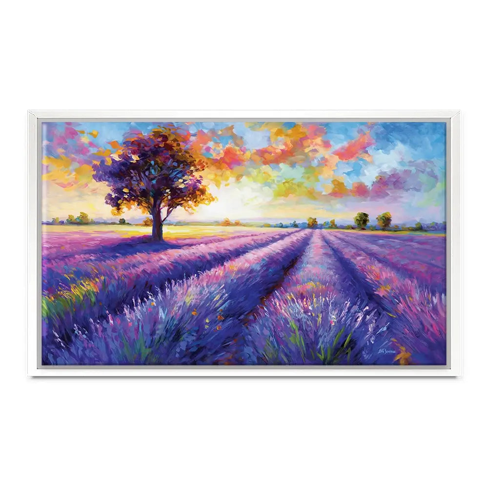 Colourful Lavender Field Canvas Print Colourful Lavender Field Canvas Print wall art product Leon Devenice
