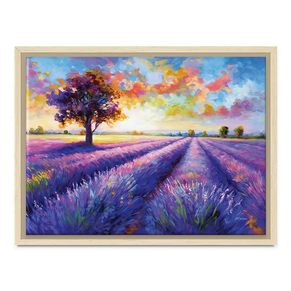Colourful Lavender Field Canvas Print Colourful Lavender Field Canvas Print wall art product Leon Devenice