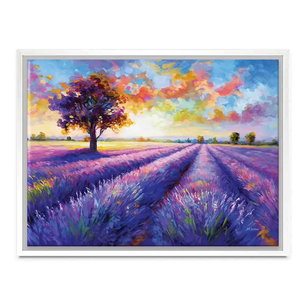 Colourful Lavender Field Canvas Print Colourful Lavender Field Canvas Print wall art product Leon Devenice