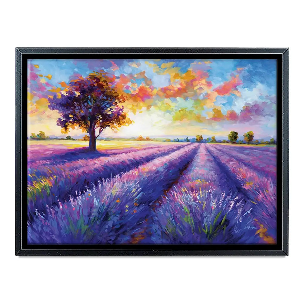 Colourful Lavender Field Canvas Print Colourful Lavender Field Canvas Print wall art product Leon Devenice