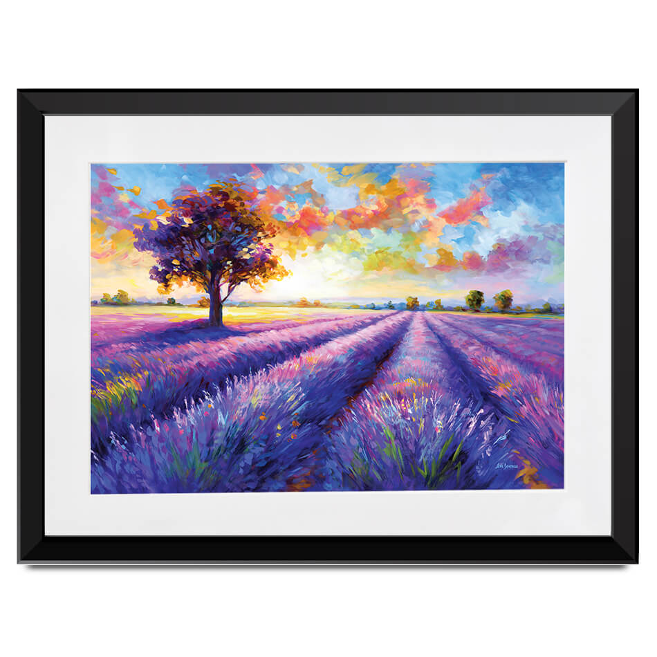 Colourful Lavender Field Framed Art Print Colourful Lavender Field Framed Art Print wall art product Leon Devenice