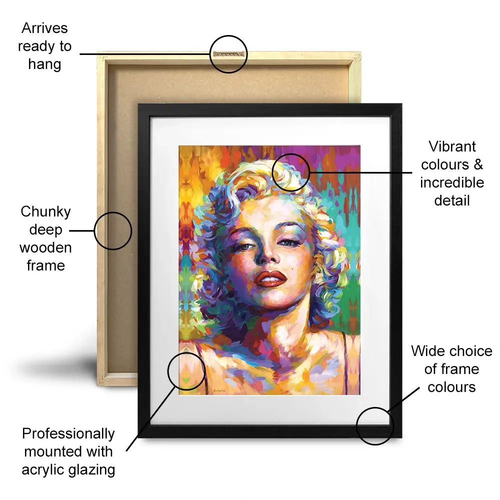 Colourful Marilyn Monroe Framed Art Print Colourful Marilyn Monroe Framed Art Print wall art product Leon Devenice