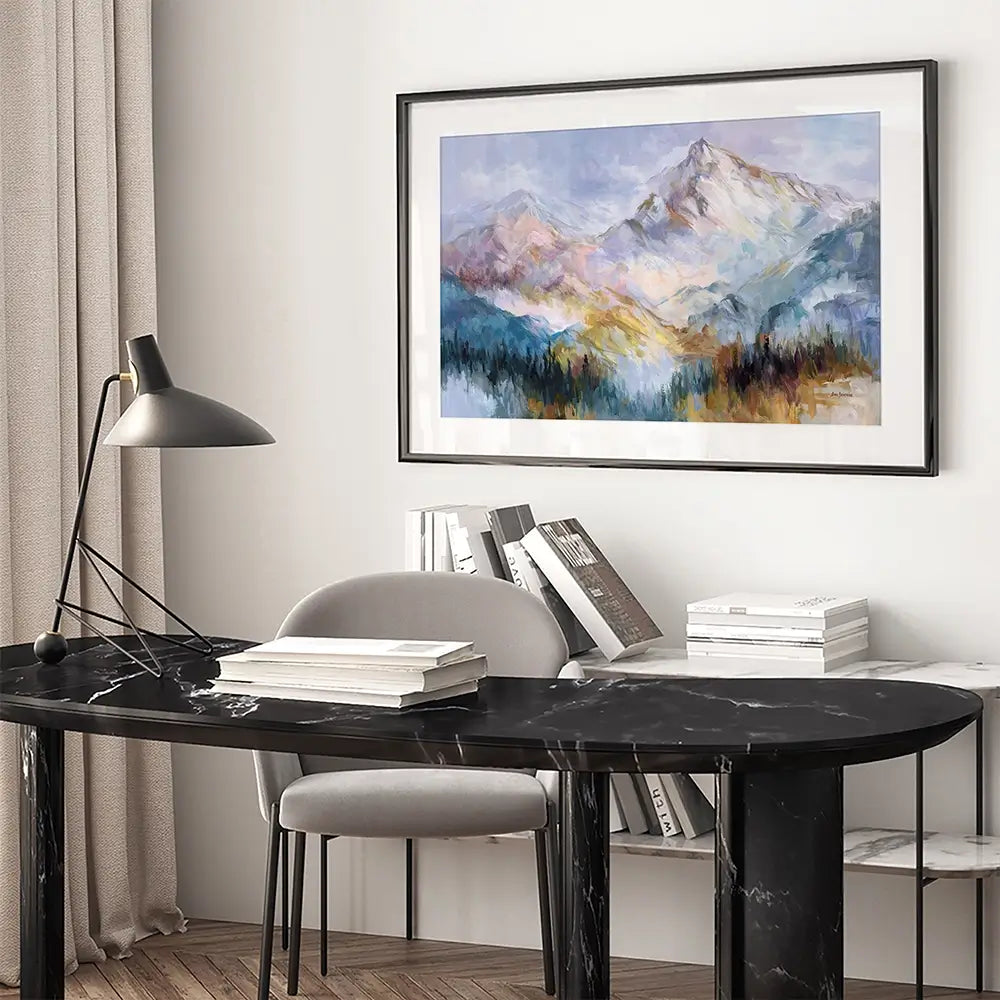 Colourful Mountain Impressions Framed Art Print Colourful Mountain Impressions Framed Art Print wall art product Leon Devenice