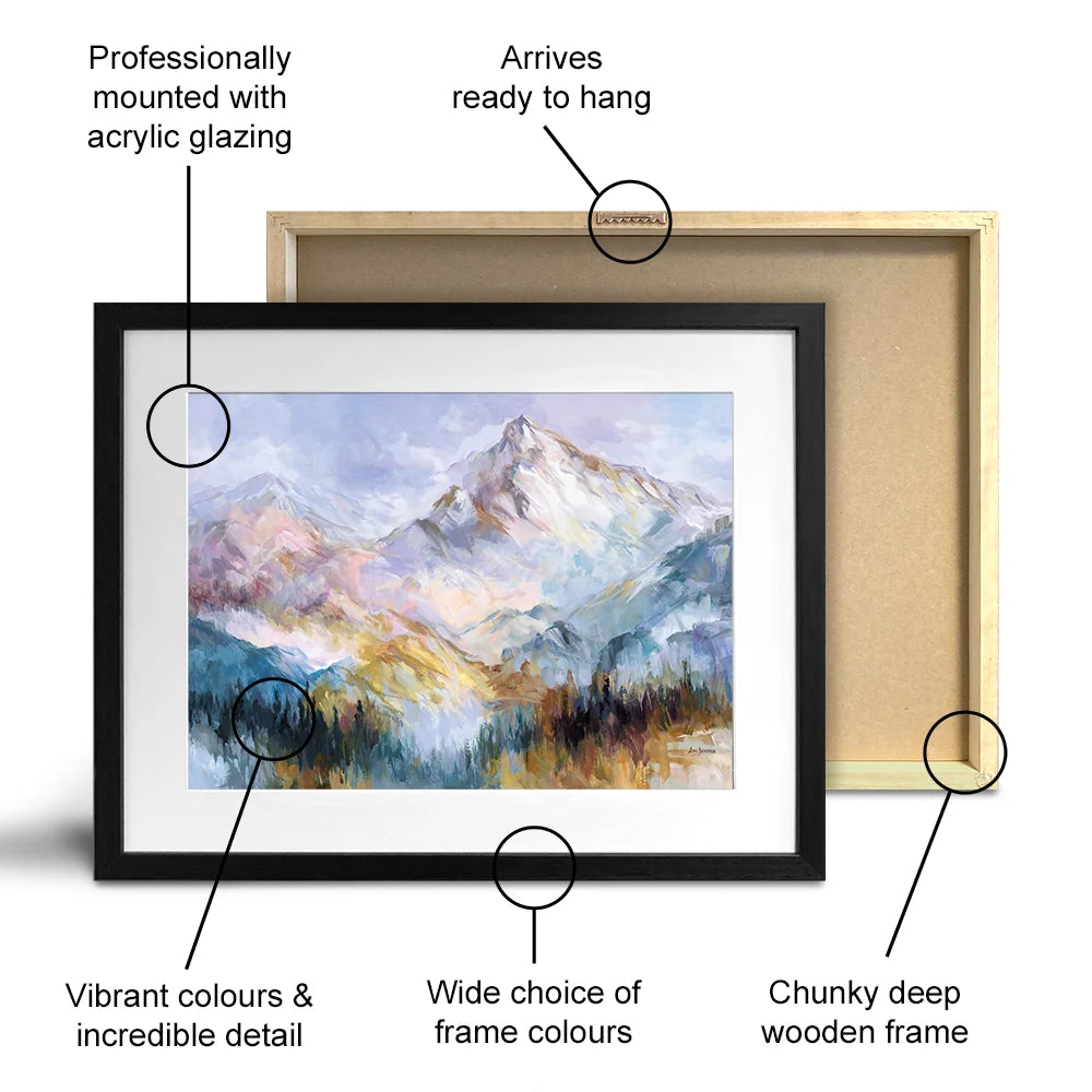 Colourful Mountain Impressions Framed Art Print Colourful Mountain Impressions Framed Art Print wall art product Leon Devenice