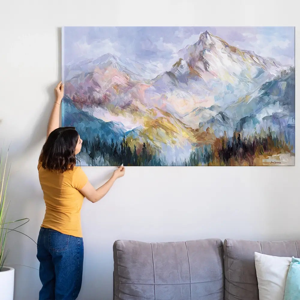 Colourful Mountain Impressions Oversized Canvas Print Colourful Mountain Impressions Oversized Canvas Print wall art product Leon Devenice