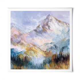 Colourful Mountain Impressions Square Art Print Colourful Mountain Impressions Square Art Print wall art product Leon Devenice