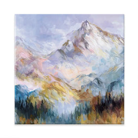 Colourful Mountain Impressions Square Canvas Print Colourful Mountain Impressions Square Canvas Print wall art product Leon Devenice