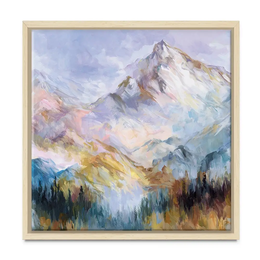 Colourful Mountain Impressions Square Canvas Print Colourful Mountain Impressions Square Canvas Print wall art product Leon Devenice