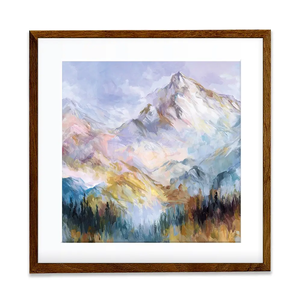 Colourful Mountain Impressions Square Framed Art Print Colourful Mountain Impressions Square Framed Art Print wall art product Leon Devenice