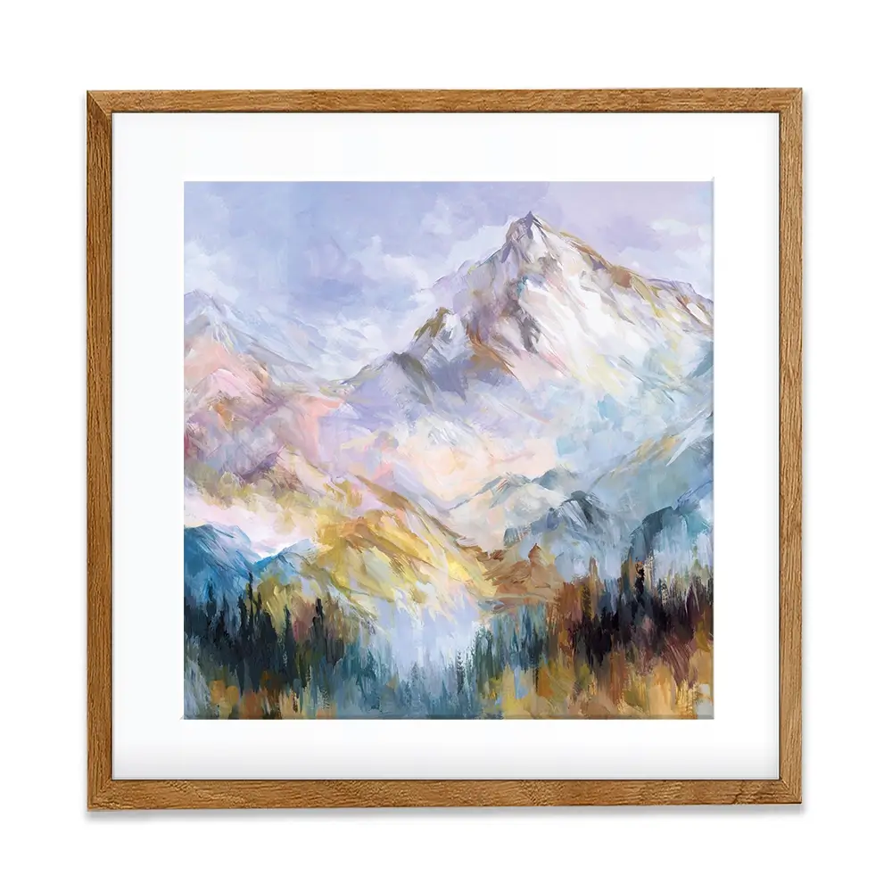 Colourful Mountain Impressions Square Framed Art Print Colourful Mountain Impressions Square Framed Art Print wall art product Leon Devenice