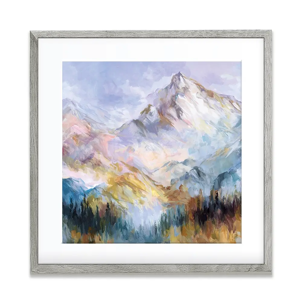 Colourful Mountain Impressions Square Framed Art Print Colourful Mountain Impressions Square Framed Art Print wall art product Leon Devenice