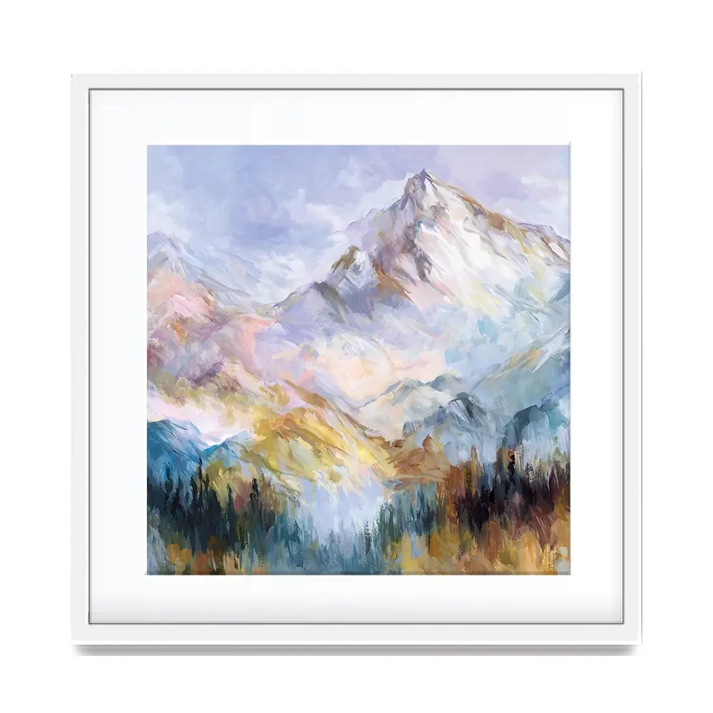 Colourful Mountain Impressions Square Framed Art Print Colourful Mountain Impressions Square Framed Art Print wall art product Leon Devenice