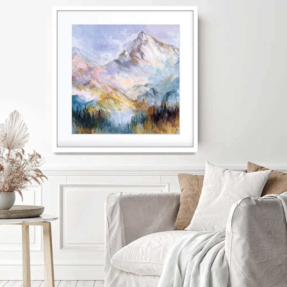 Colourful Mountain Impressions Square Framed Art Print Colourful Mountain Impressions Square Framed Art Print wall art product Leon Devenice