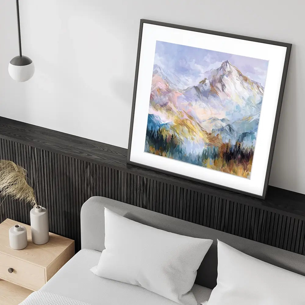 Colourful Mountain Impressions Square Framed Art Print Colourful Mountain Impressions Square Framed Art Print wall art product Leon Devenice