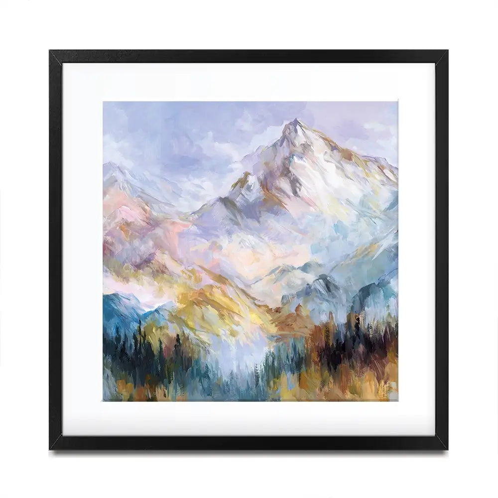 Colourful Mountain Impressions Square Framed Art Print Colourful Mountain Impressions Square Framed Art Print wall art product Leon Devenice