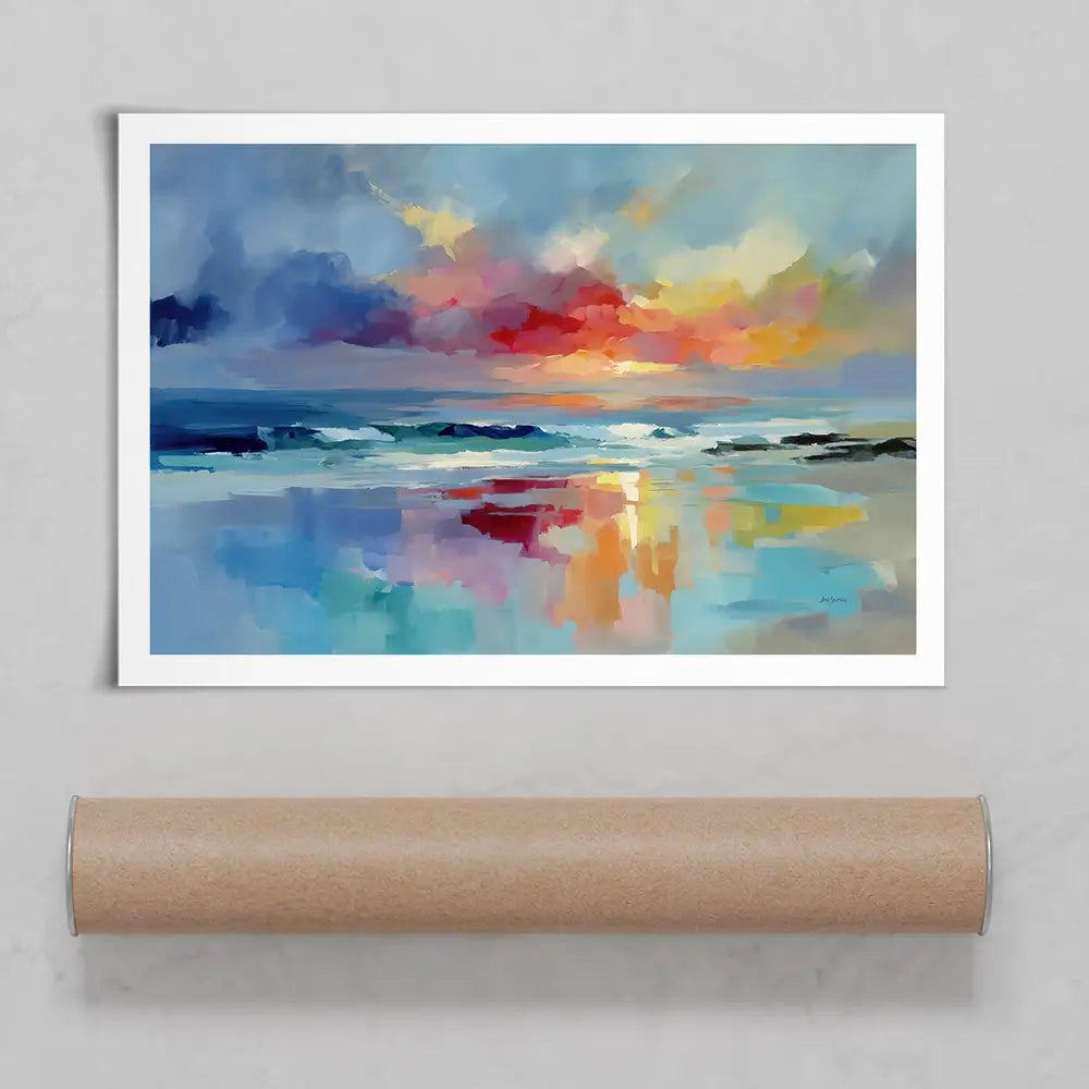 Colourful Ocean Shore Art Print Colourful Ocean Shore Art Print wall art product Leon Devenice