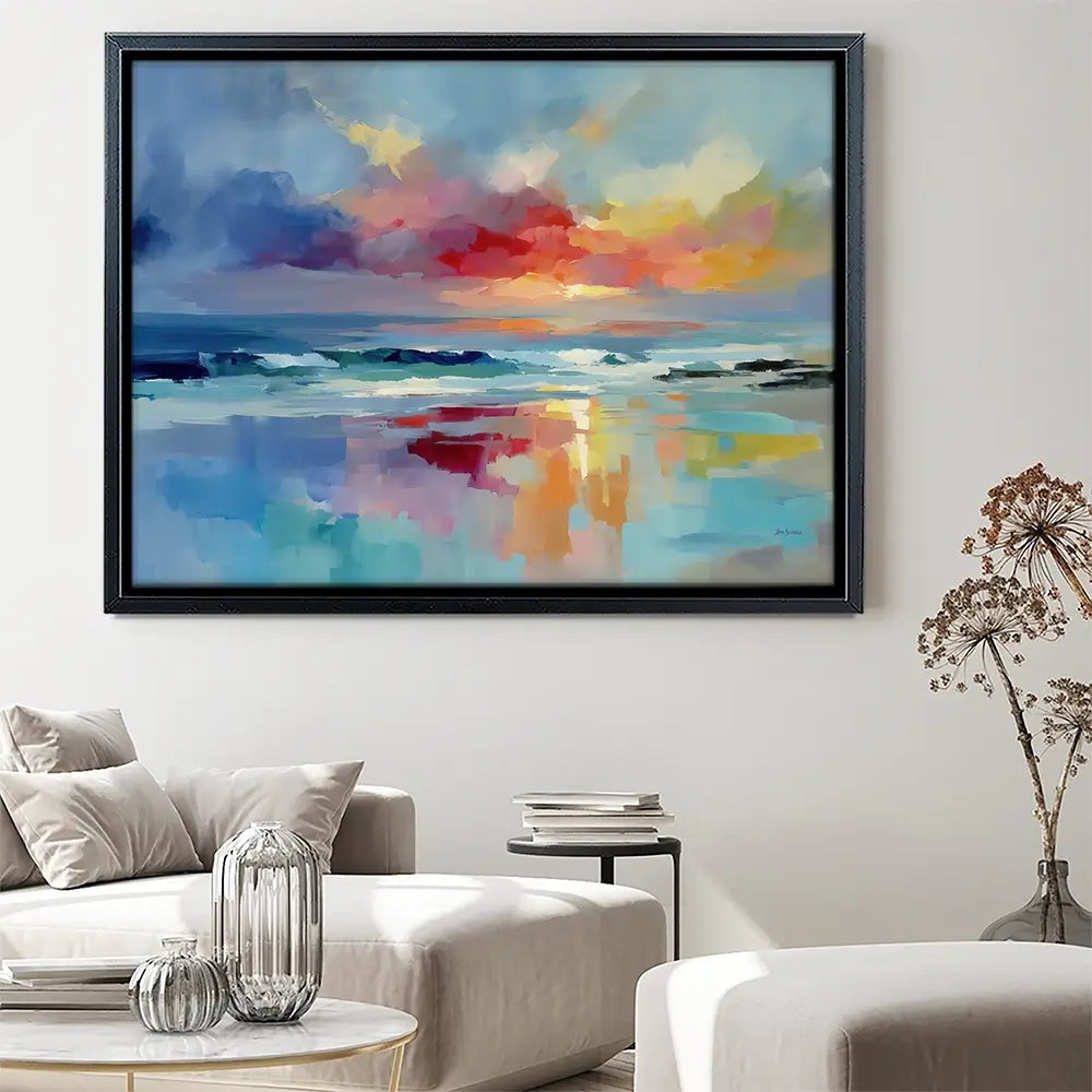 Colourful Ocean Shore Canvas Print Colourful Ocean Shore Canvas Print wall art product Leon Devenice