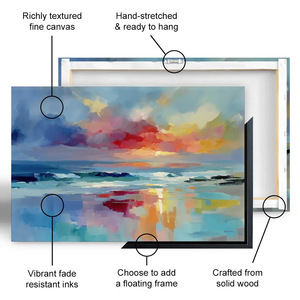 Colourful Ocean Shore Canvas Print Colourful Ocean Shore Canvas Print wall art product Leon Devenice