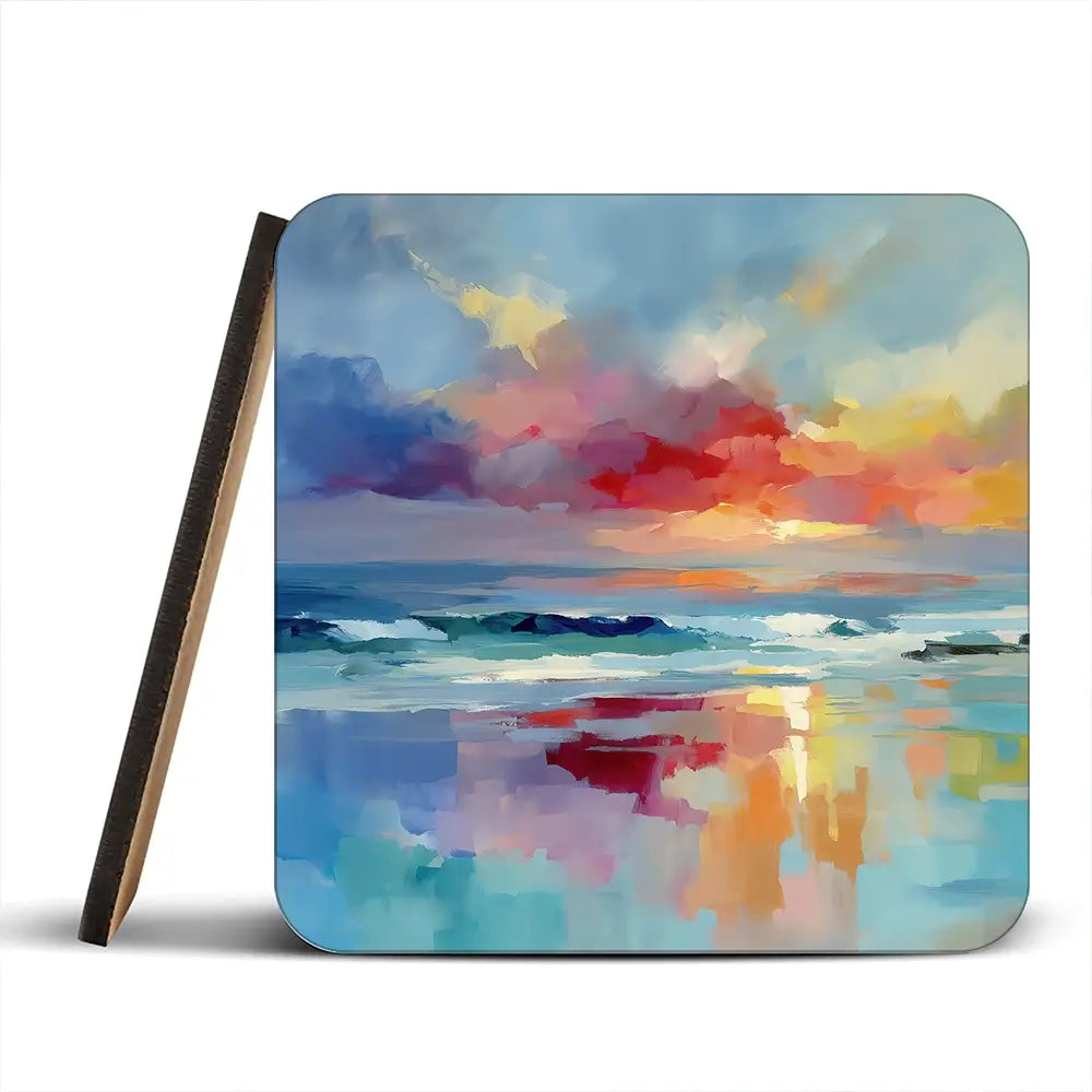 Colourful Ocean Shore Coaster Set Colourful Ocean Shore Coaster Set wall art product Leon Devenice
