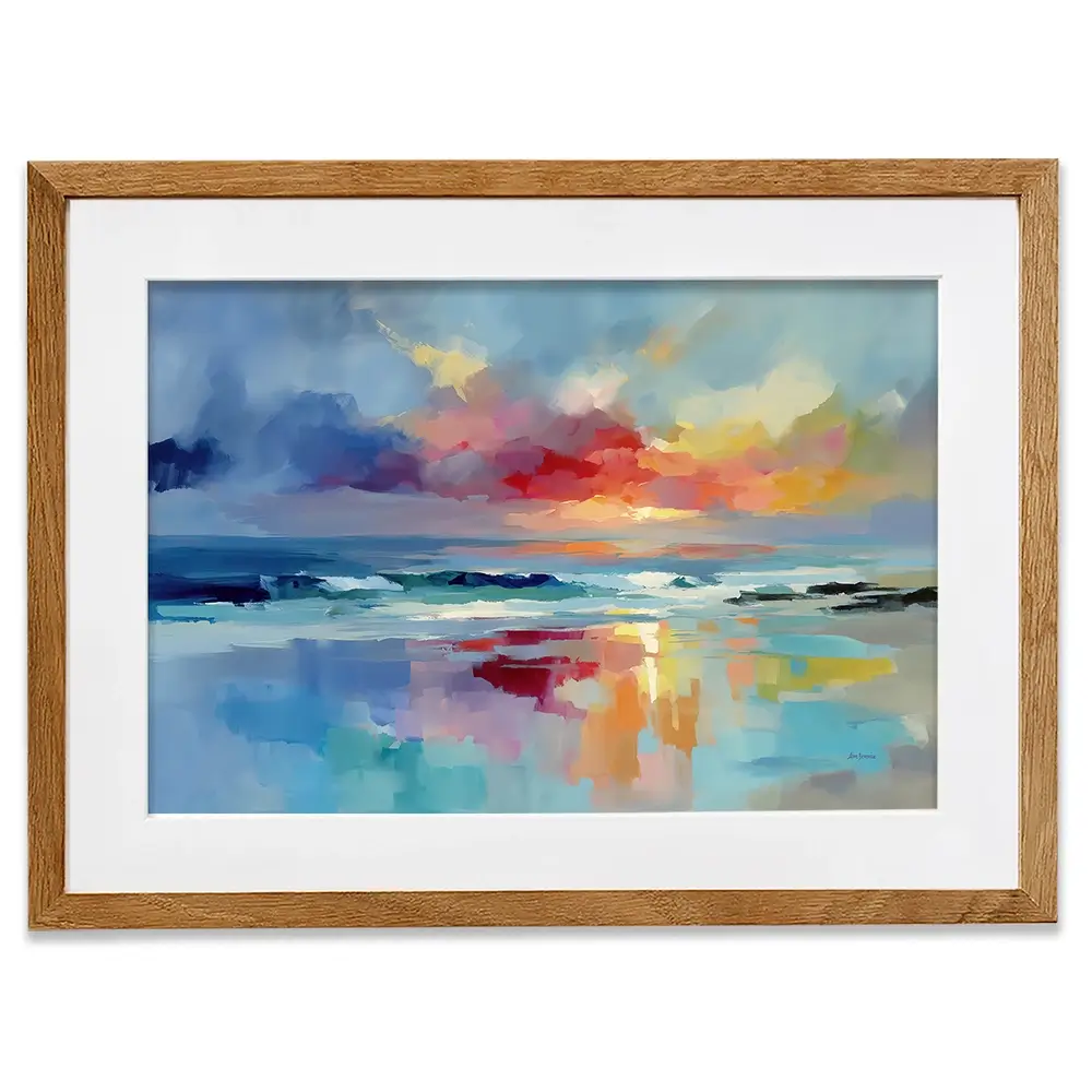 Colourful Ocean Shore Framed Art Print Colourful Ocean Shore Framed Art Print wall art product Leon Devenice