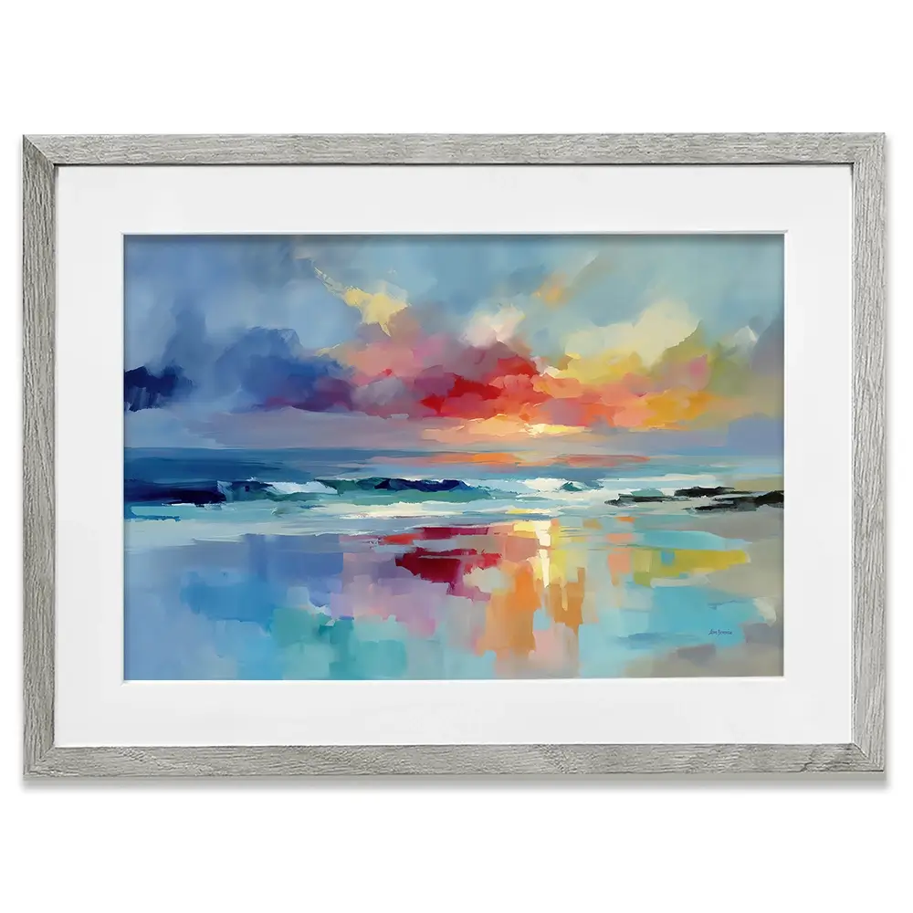 Colourful Ocean Shore Framed Art Print Colourful Ocean Shore Framed Art Print wall art product Leon Devenice