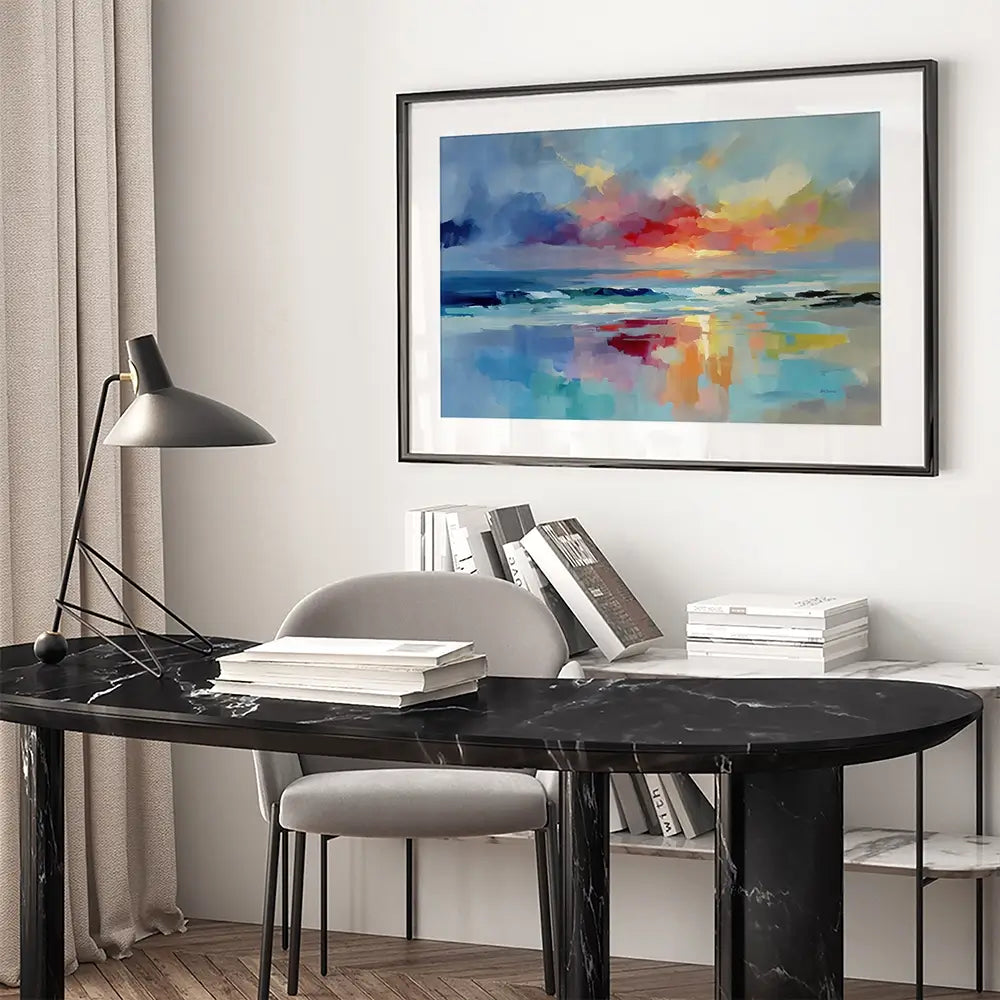 Colourful Ocean Shore Framed Art Print Colourful Ocean Shore Framed Art Print wall art product Leon Devenice
