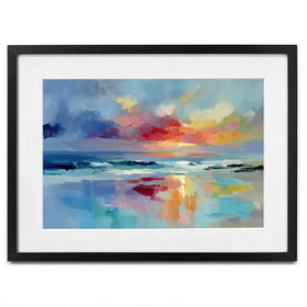 Colourful Ocean Shore Framed Art Print Colourful Ocean Shore Framed Art Print wall art product Leon Devenice