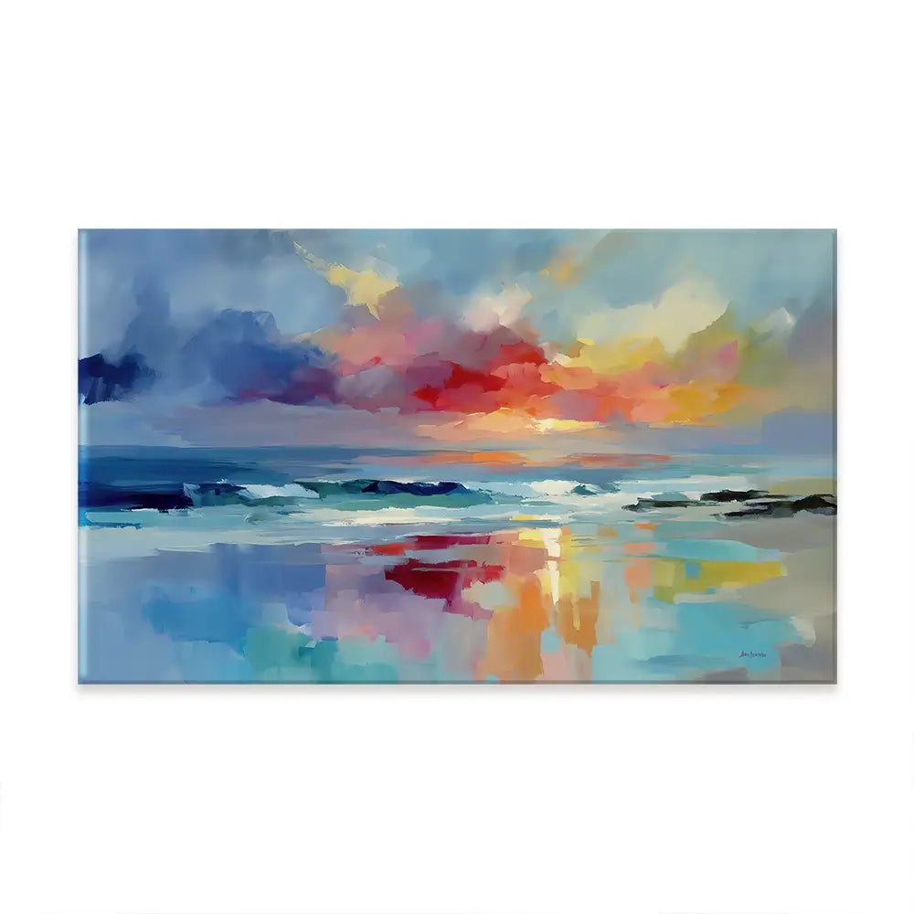 Colourful Ocean Shore Oversized Canvas Print Colourful Ocean Shore Oversized Canvas Print wall art product Leon Devenice