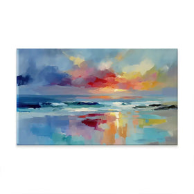Colourful Ocean Shore Oversized Canvas Print Colourful Ocean Shore Oversized Canvas Print wall art product Leon Devenice